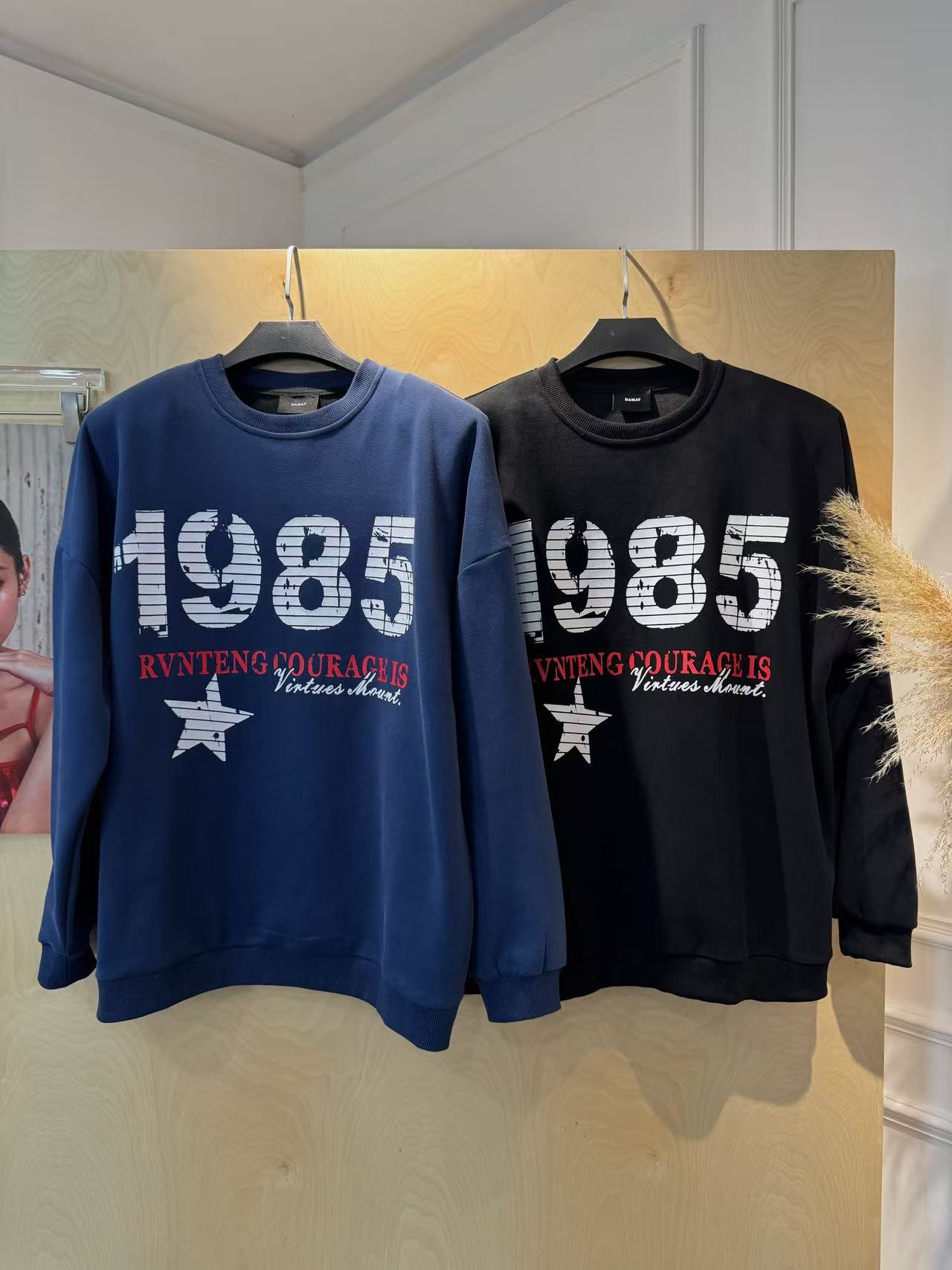 DAMAY推选韩版字母卫衣秋季黑色文字休闲时尚炸街小众设计卫衣