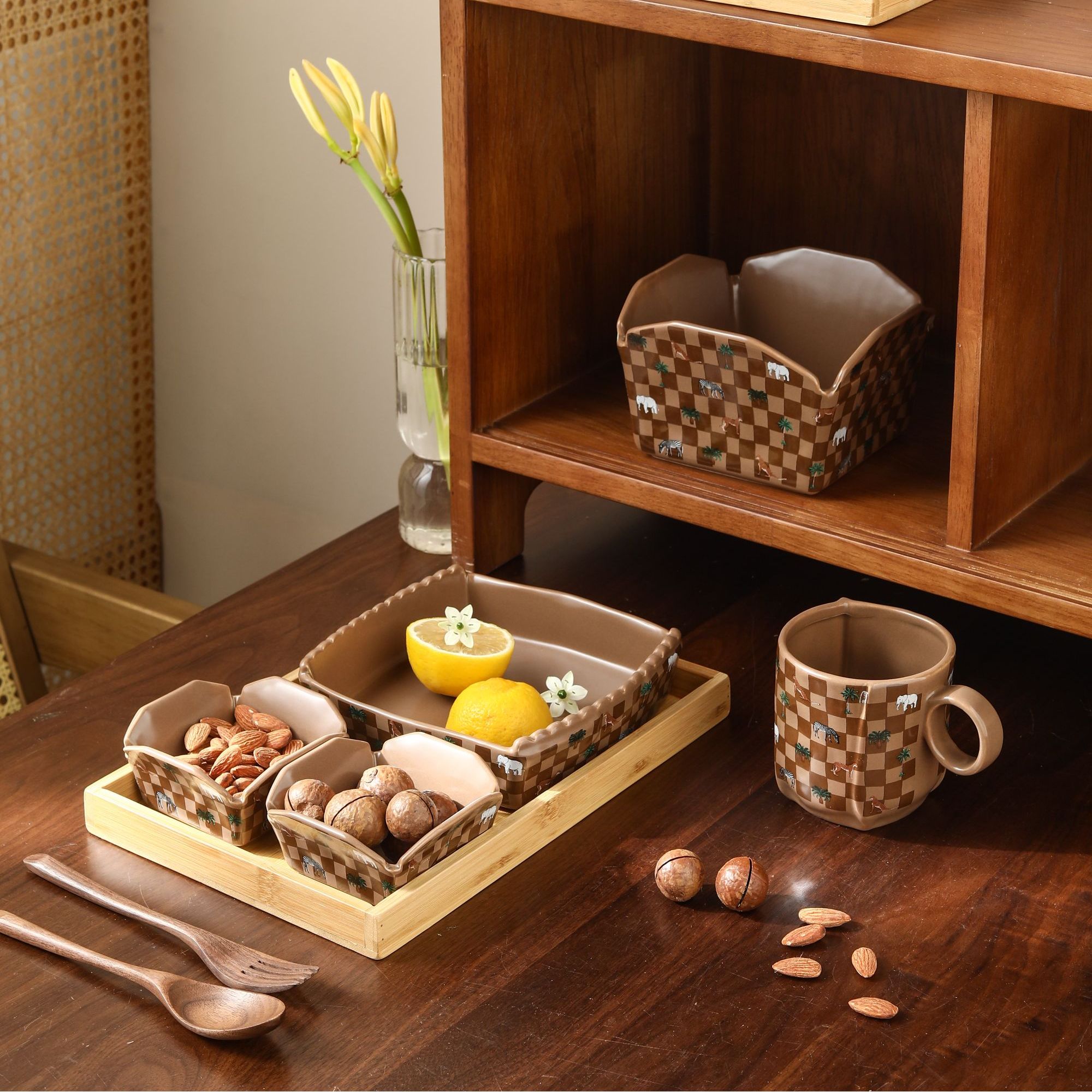 折纸格菱小狗路易森林果盘点心盘杯子日用陶瓷时尚简约