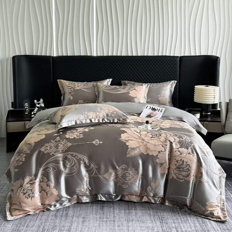 [锦绣年华]新款欧式轻奢高精密色织贡缎提花四件套