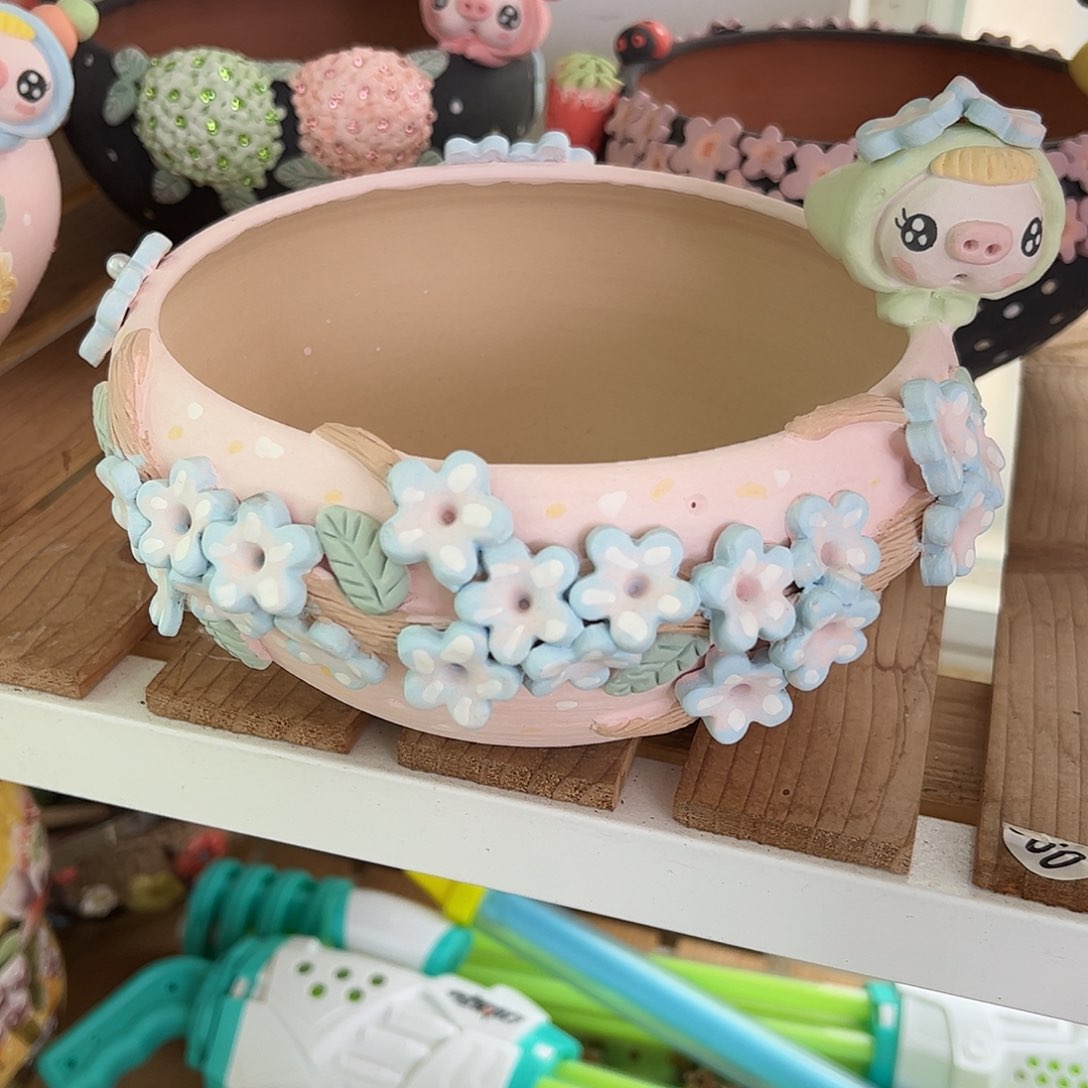 景德镇陶瓷花盆口15高8.5