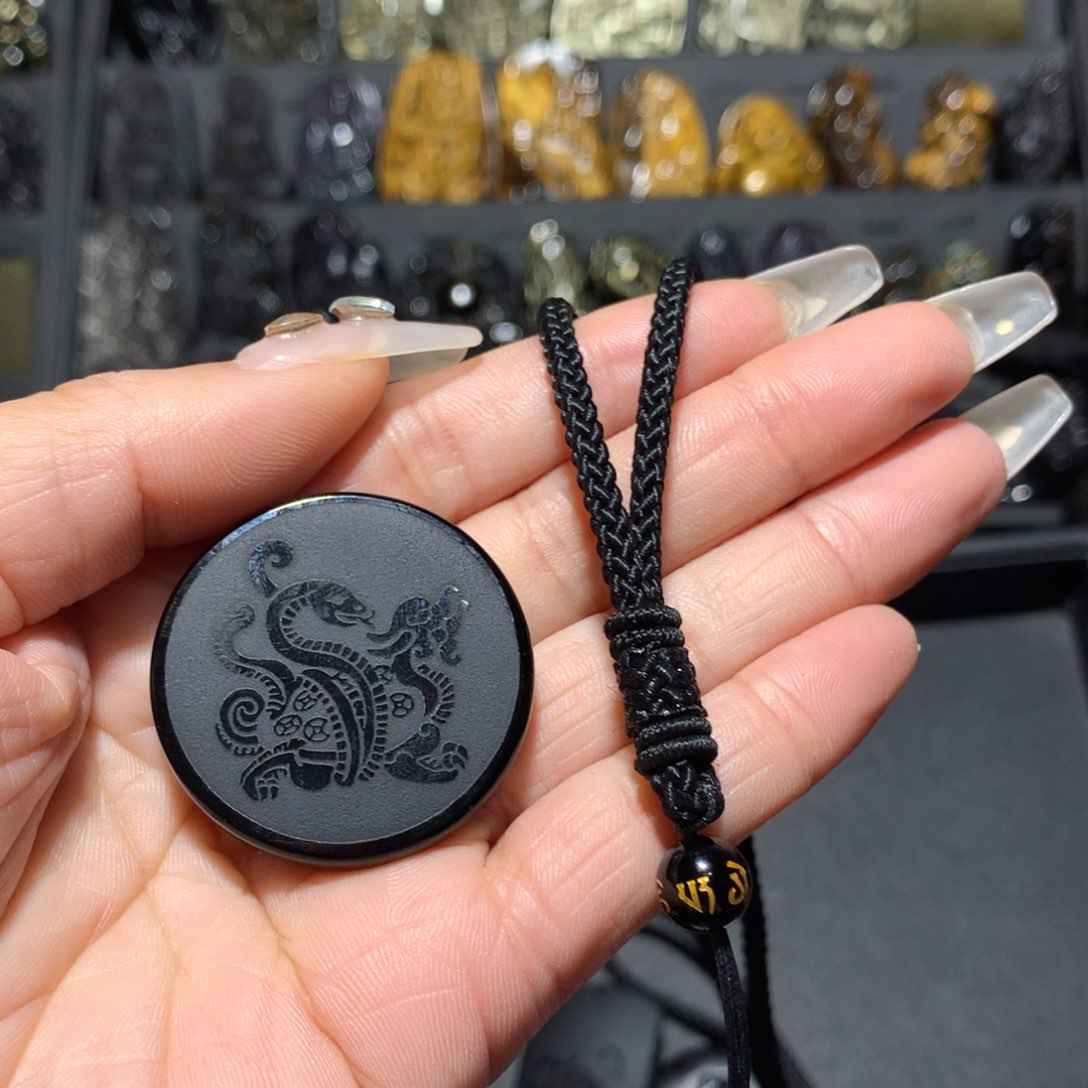 未镶嵌黑曜岩吊坠(赠链)@****生