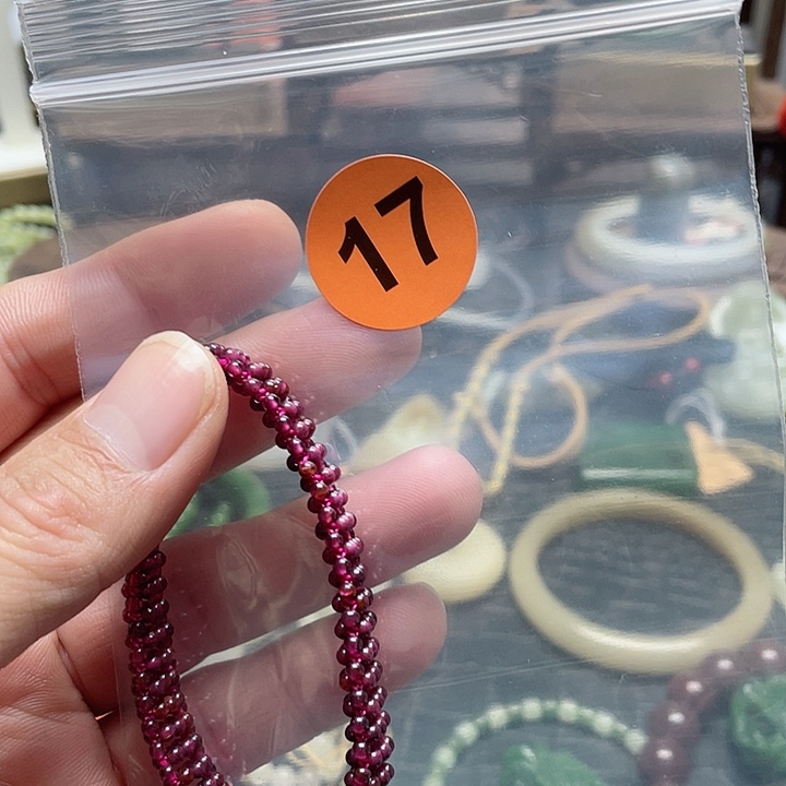 石榴石手链未镶嵌姥*手串