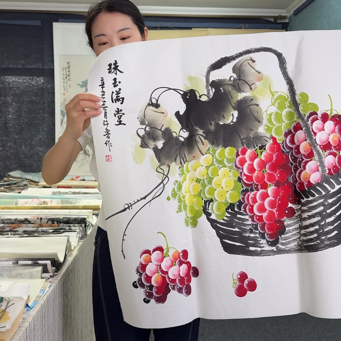 手绘书画年画作品