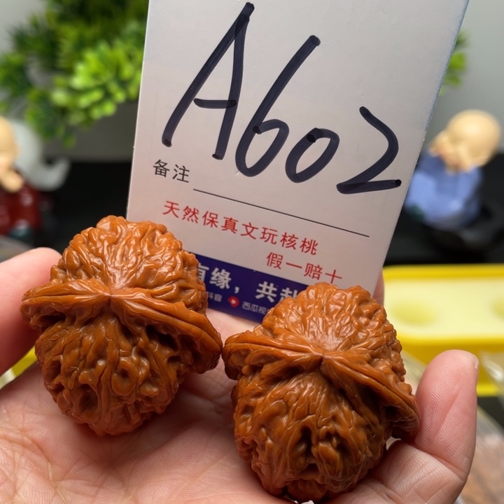 桃核把件文玩核桃白狮子36