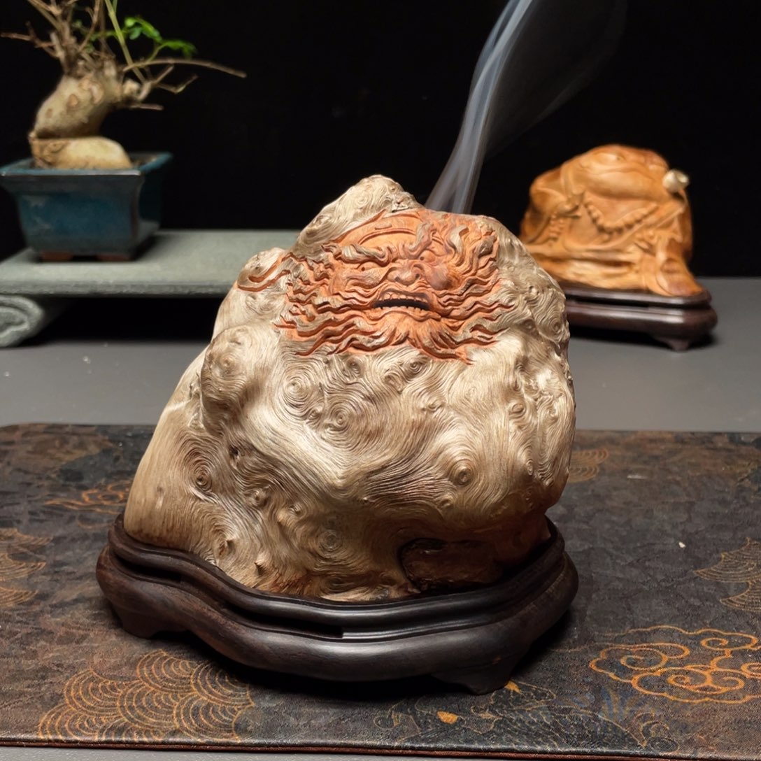 大***飞香榧木钟馗荔枝木香炉
