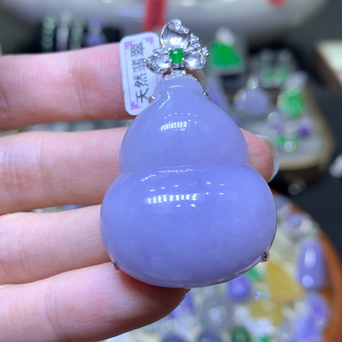 【闪购商品】翡翠颈饰18K金镶嵌翡翠吊坠项链