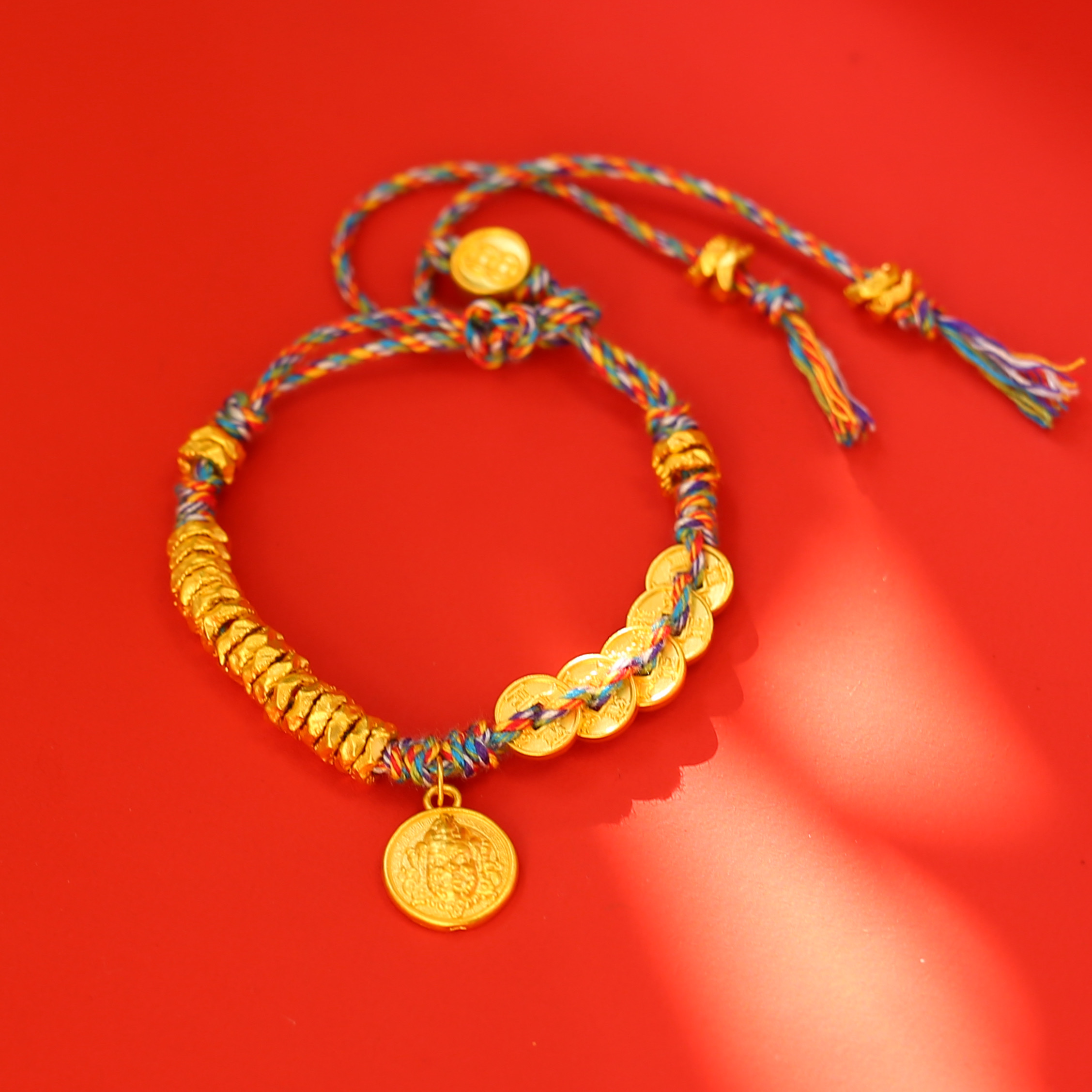 【倩倩专属】足金黄财神五帝币盘缠配件手饰
