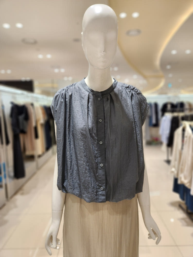 闪闪兒 nic*e clau*p无袖肌理衬衫88039