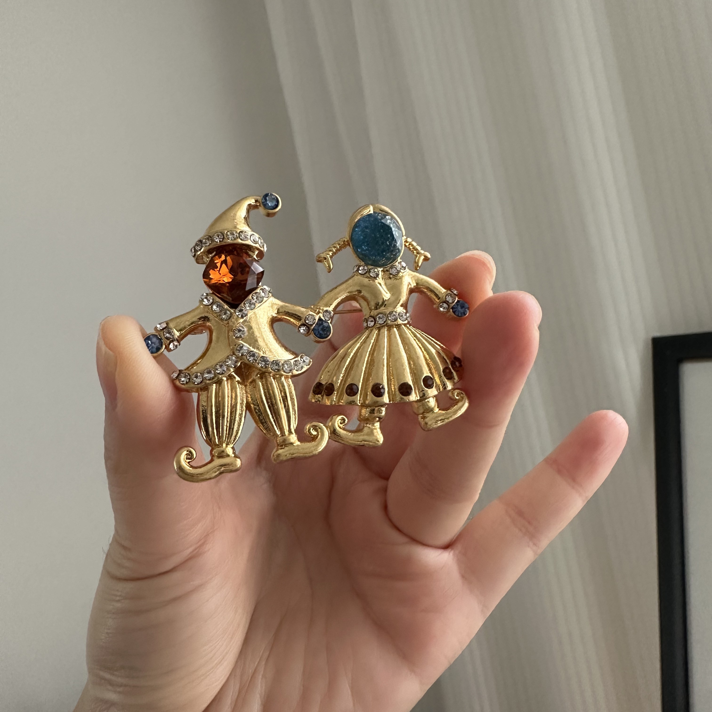 铜合金胸针 5181183【荷兰夫妇】中古风复古百搭经典款胸针