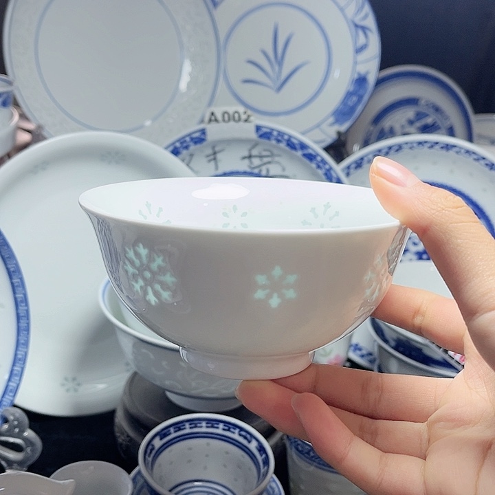 碗雕塑雪花五寸饭碗