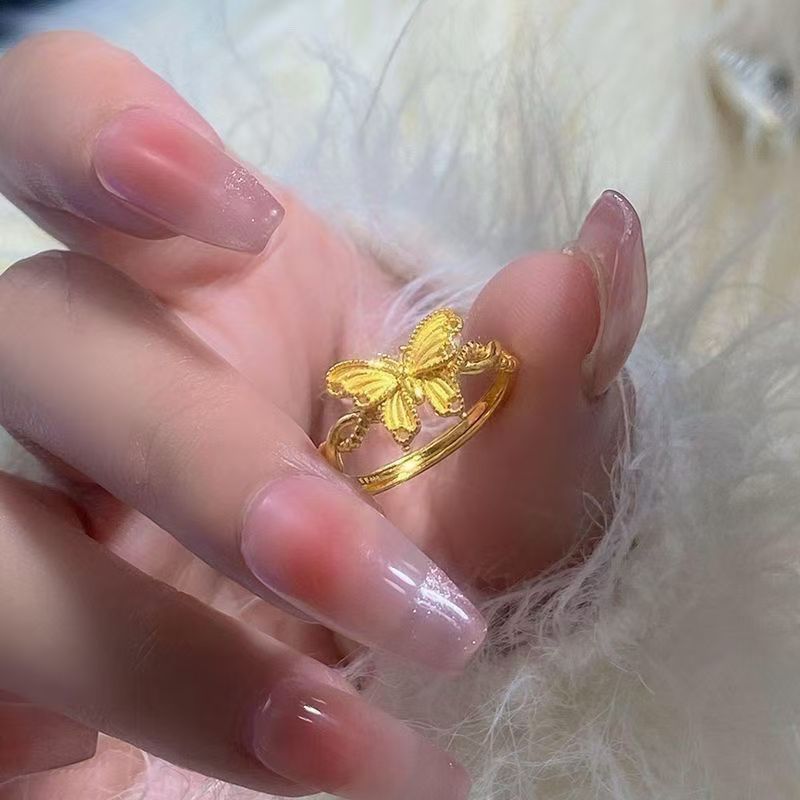 合金戒指 【蝴蝶花戒】2025新款气质轻奢时尚可爱百搭简约甜美精美