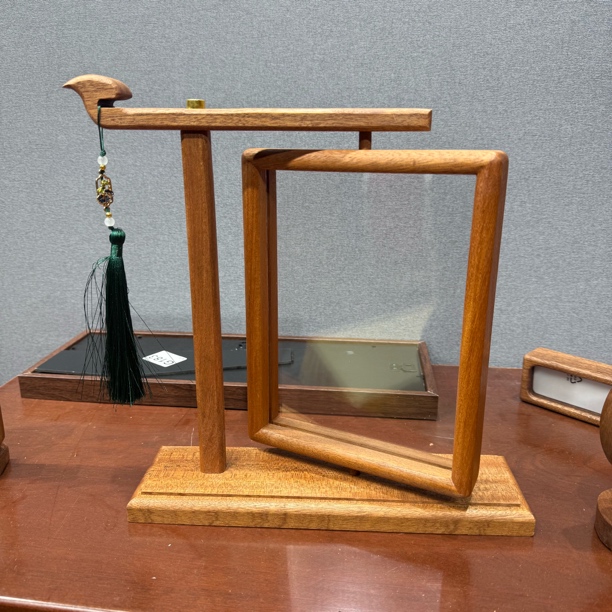 限购豪华高端版本流苏龙头款旋转纯手工乌檀实木双面桌面砚屏1个