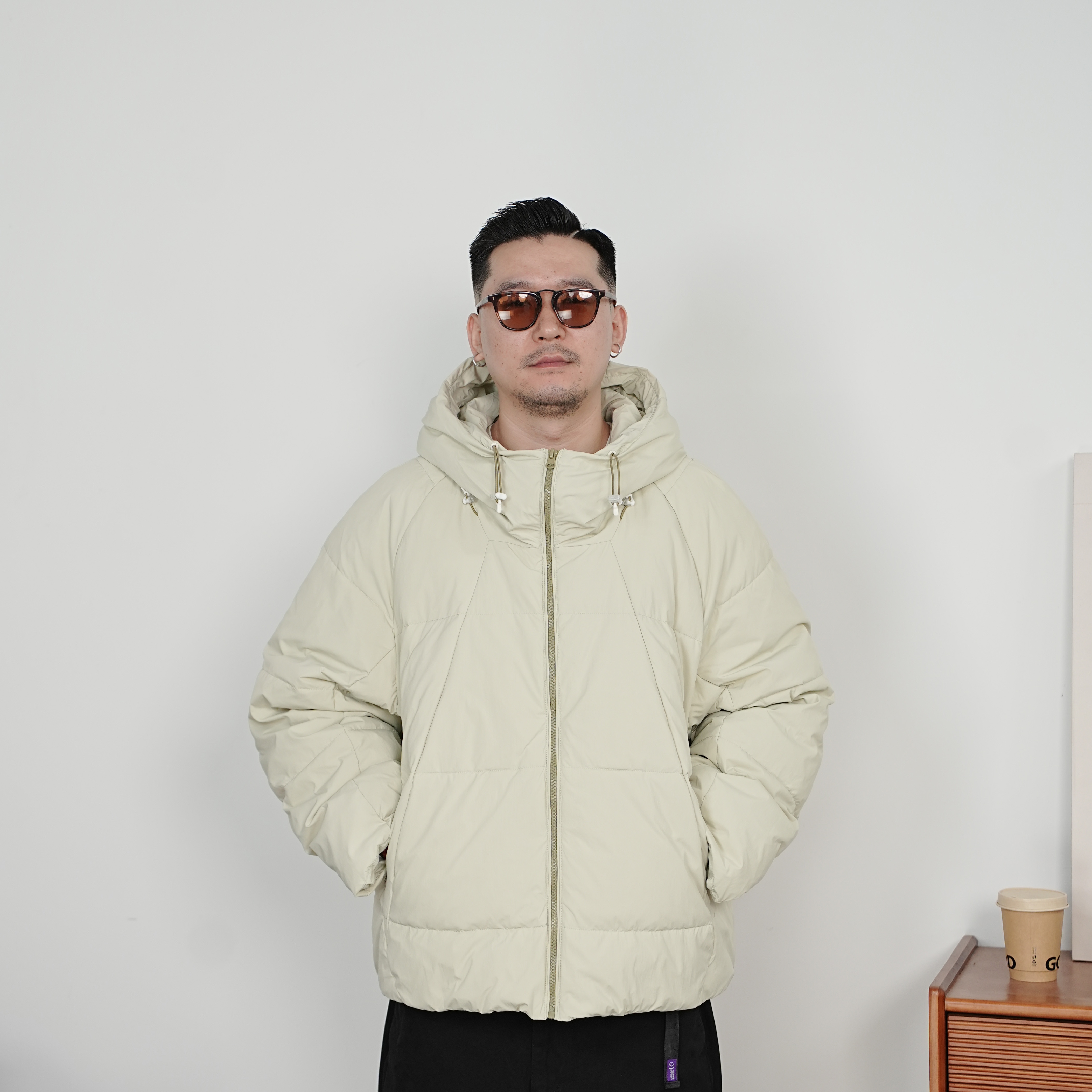 25FW冬季简约休闲羽绒服ins情侣风撞色宽松保暖连帽款通勤百搭