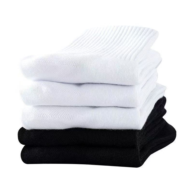 男女通用四季纯色中长筒吸汗透气防臭袜子直播间过款