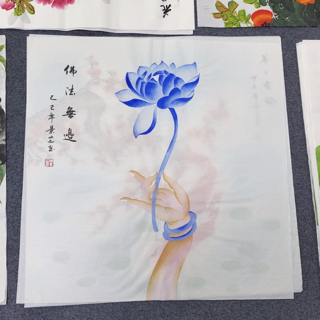 国画尺寸68✖️68工笔斗方手绘画