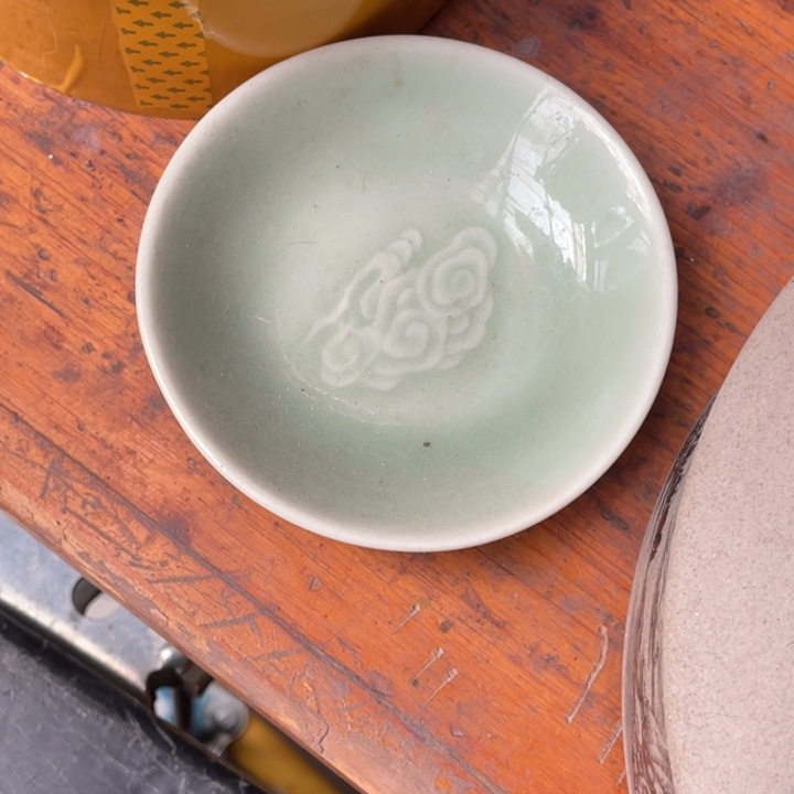 金***石摆件紫砂手工盘子