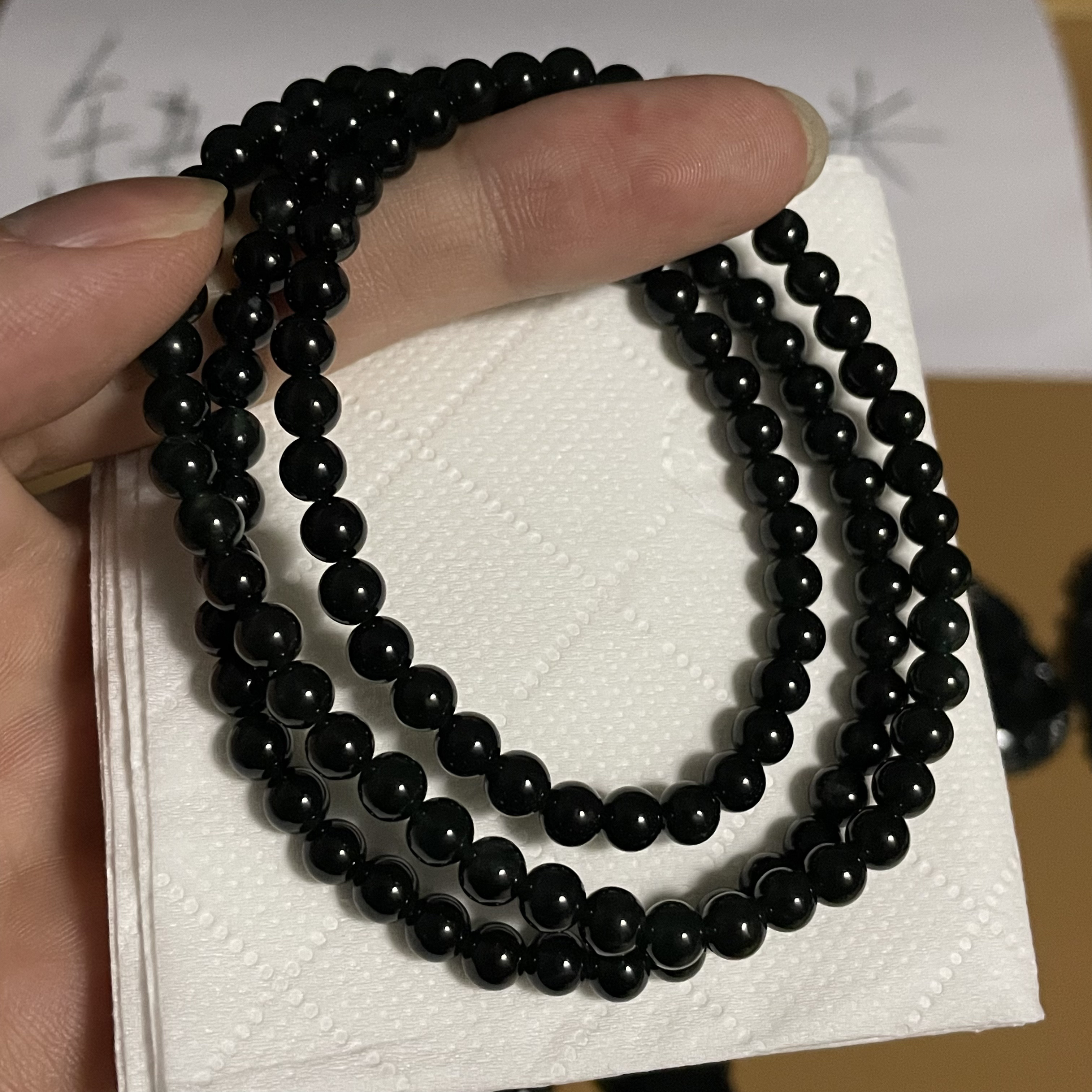 天然翡翠A货墨翠 项链