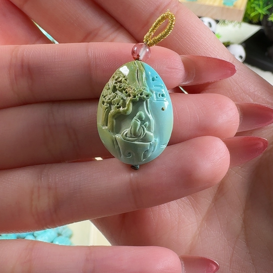 绿松石未镶嵌吊坠(不含链)