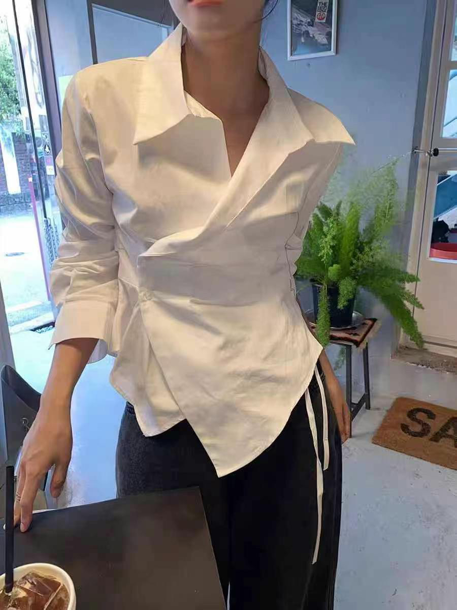 新款不规则纯棉衬衣