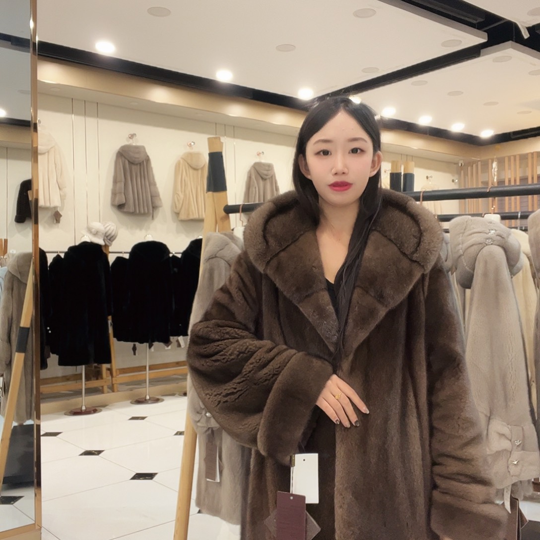 8188咖色一米长新款挽袖