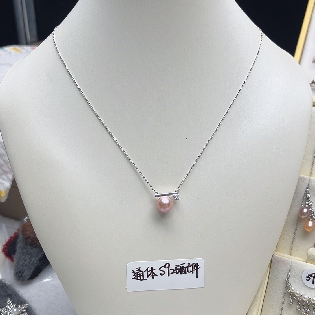 淡水珍珠套链银S925镶嵌