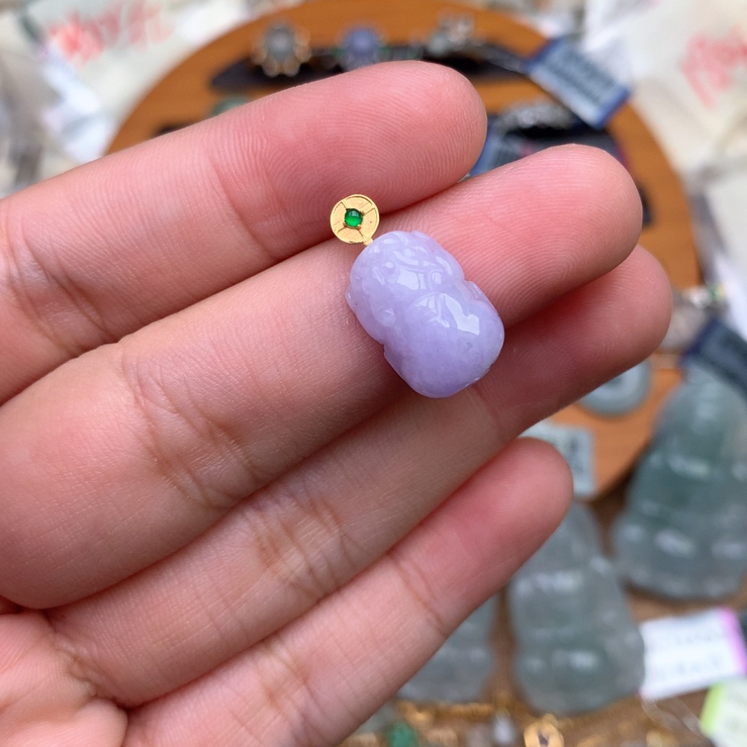 【闪购商品】18K金镶嵌挂件翡翠一