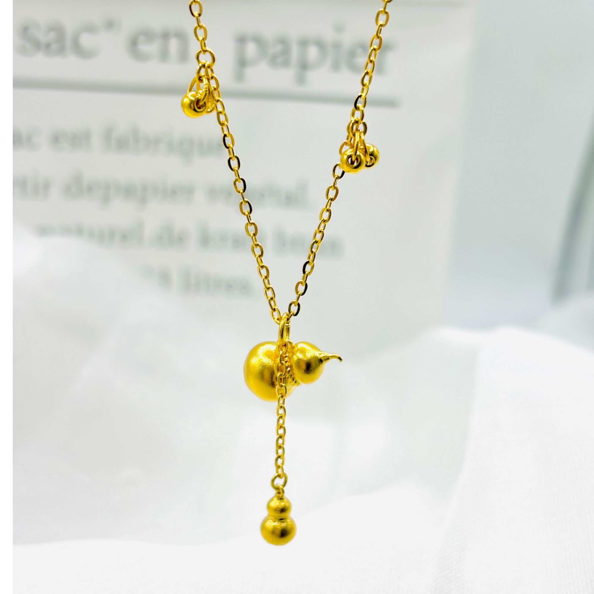 SUNFEEL/赛菲尔[二店]足金999葫芦纳福流苏项链黄金古法轻奢