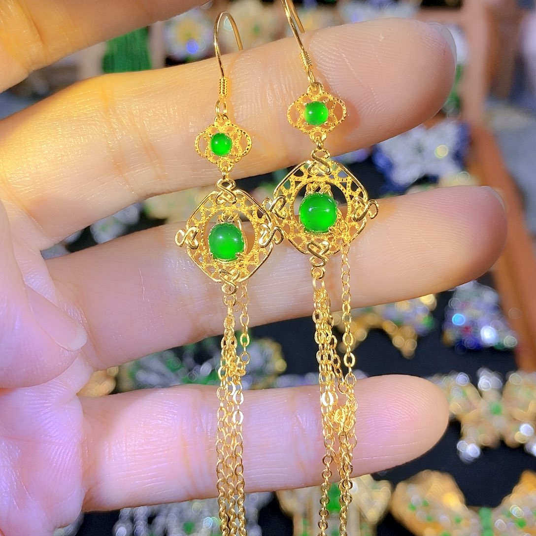 吊坠(不含链)银S925镶嵌翡翠