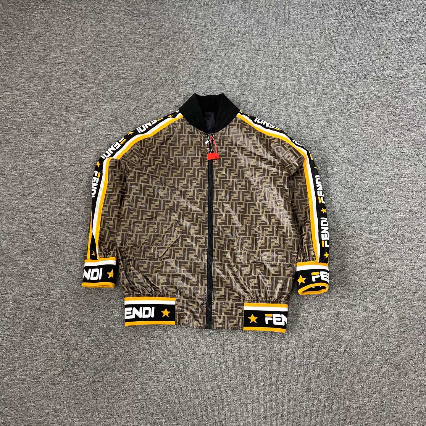 99新 FENDI/芬迪 满印老花双F 双面穿 拉链夹克外套 36码