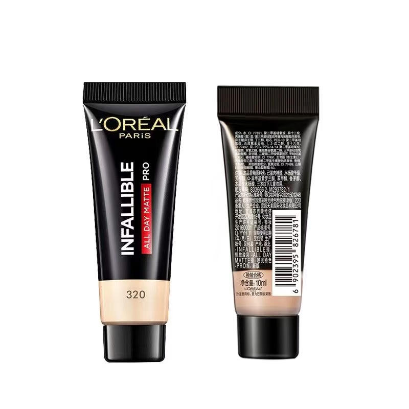 欧莱雅哑光持色粉底液10ml  色号随机 临期品 包装微瑕