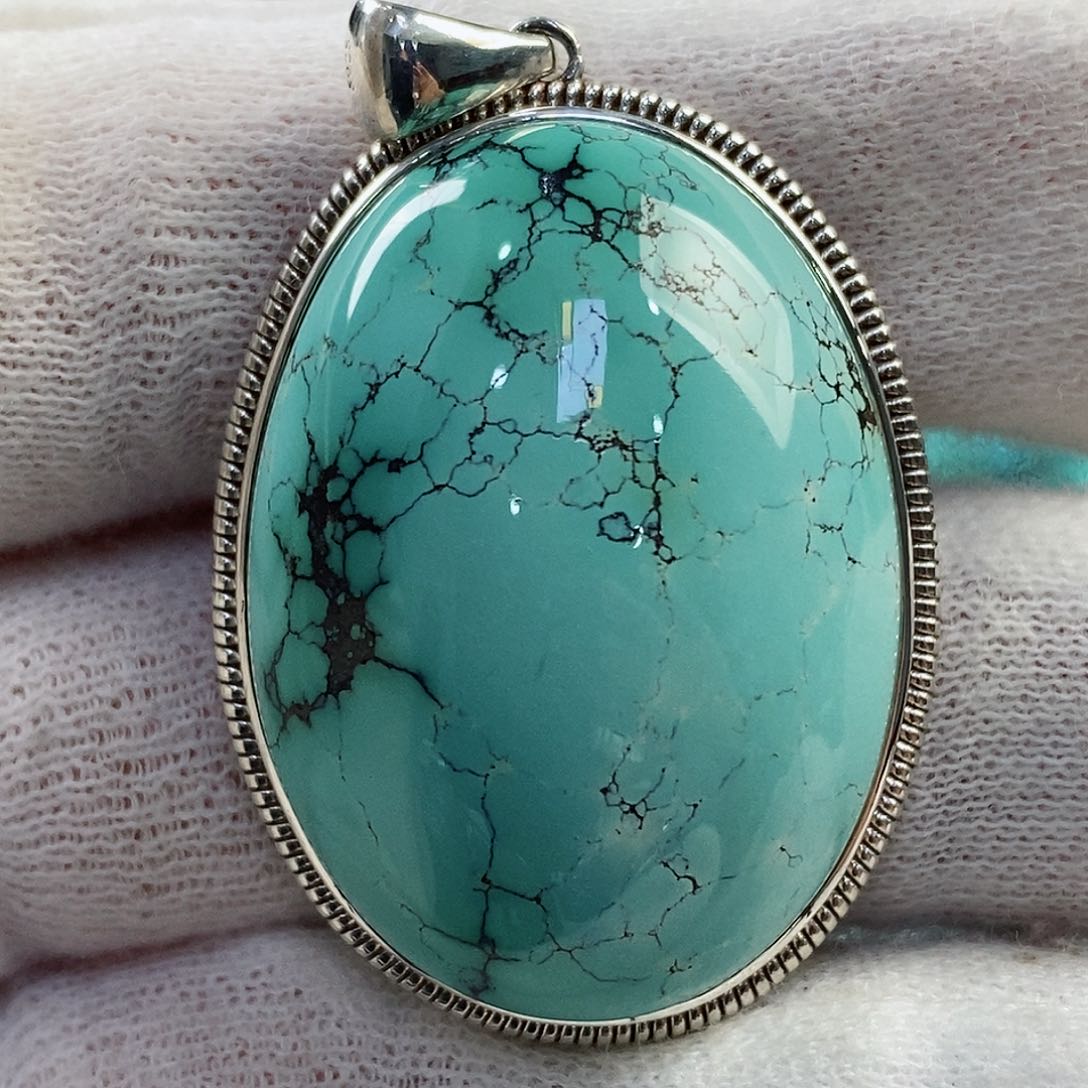 绿松石珠宝奇石银S925镶嵌
