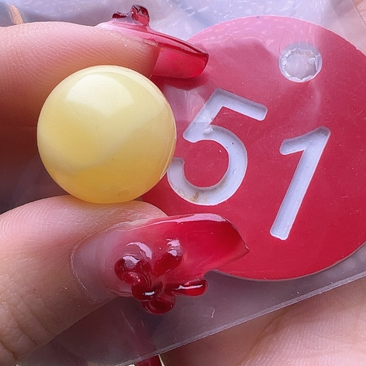 蜜蜡裸石未镶嵌微瑕 15.2mm 圆珠