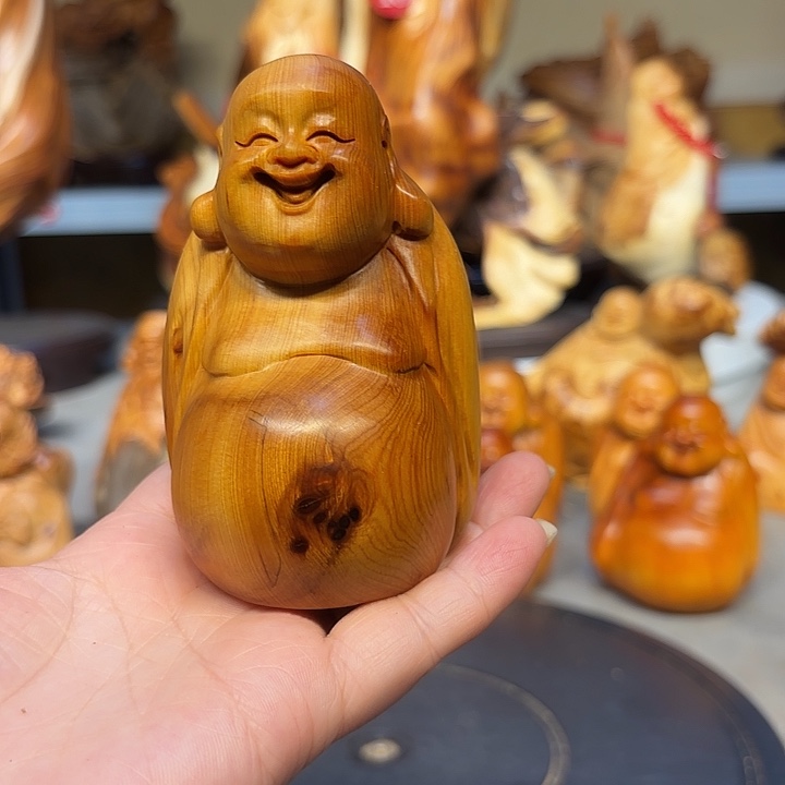 柏木太行崖柏弥勒佛