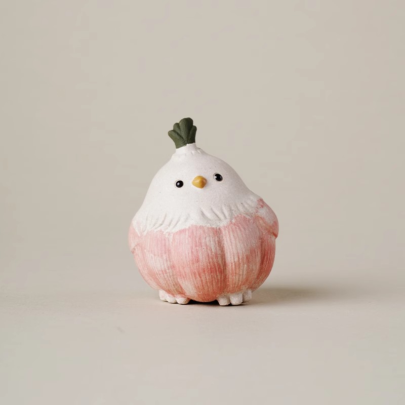 宜兴原矿紫砂蒜头小鸟紫砂茶宠摆件手工蒜鸟小茶玩可爱文创算了鸟