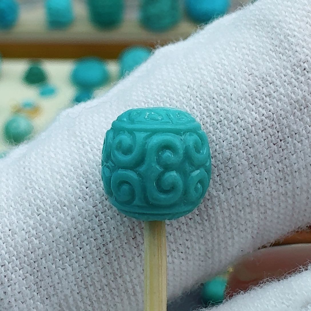 绿松石回纹桶珠7.8未镶嵌