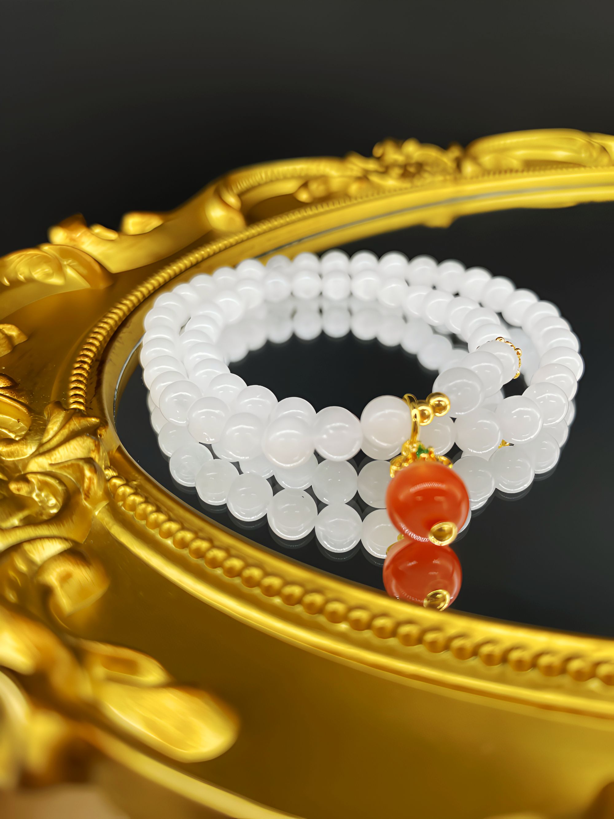 宠粉天然白石双圈设计款手链多样性发一手串水晶