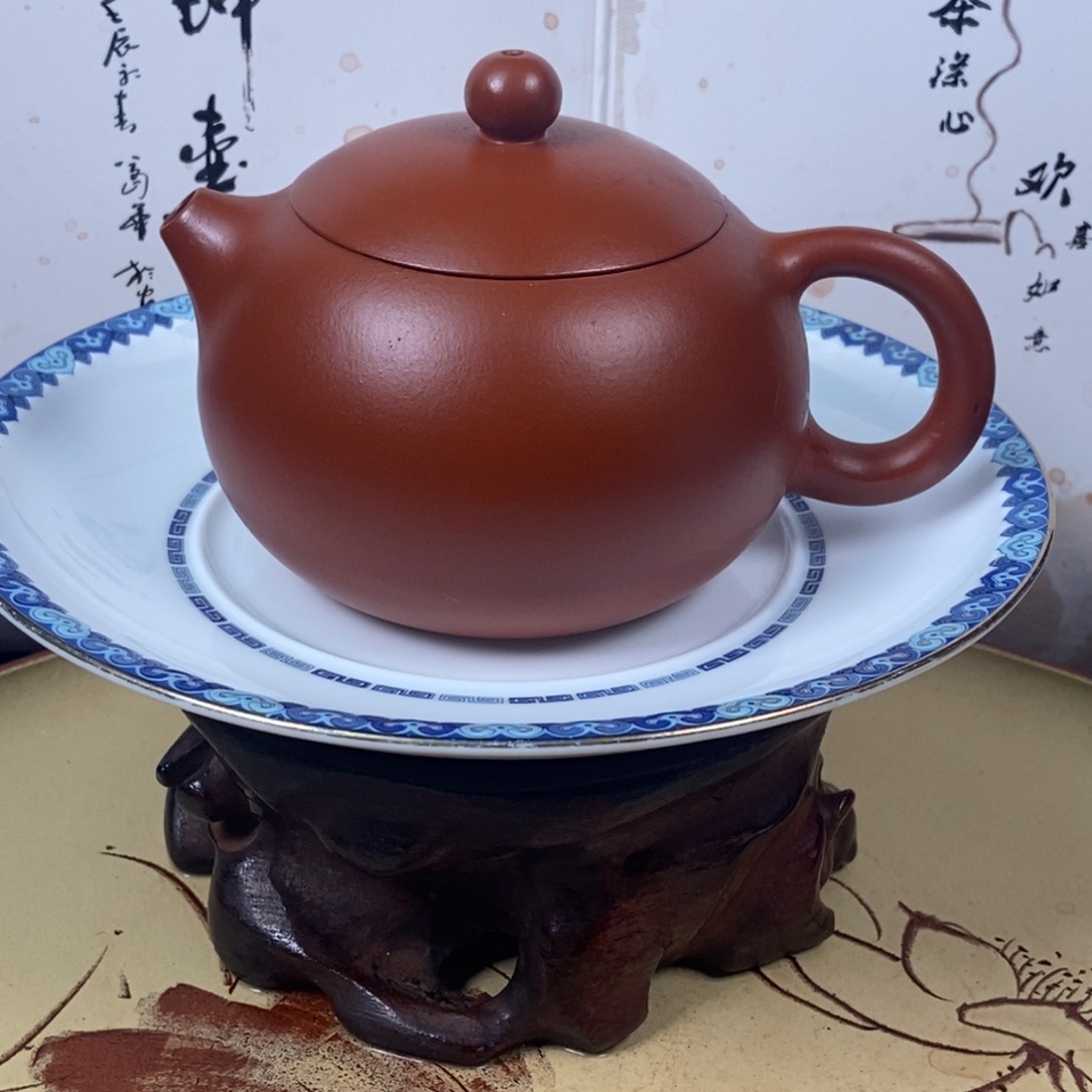 紫砂茶壶赵庄朱泥200 容量宜兴紫砂壶