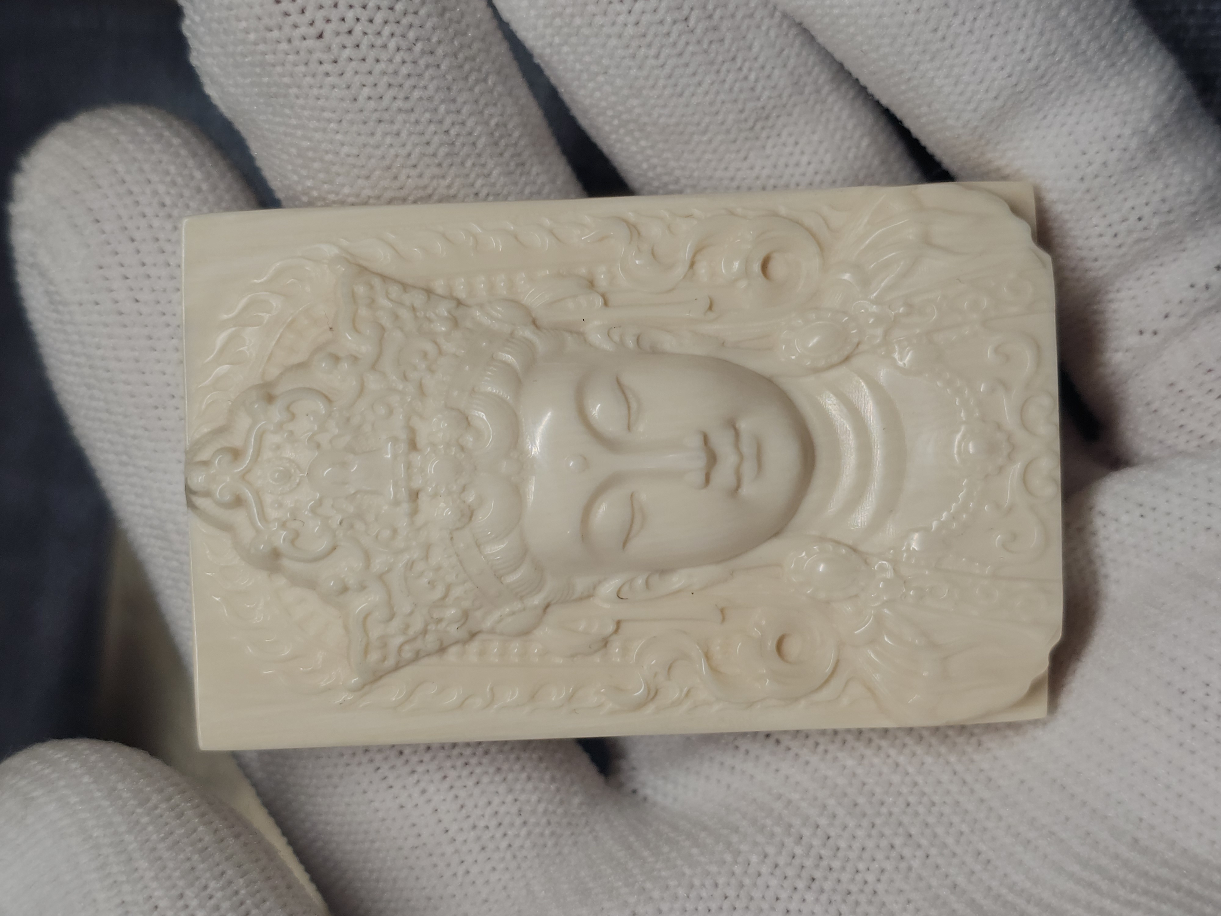 天然猛犸牙众宝观音吊坠