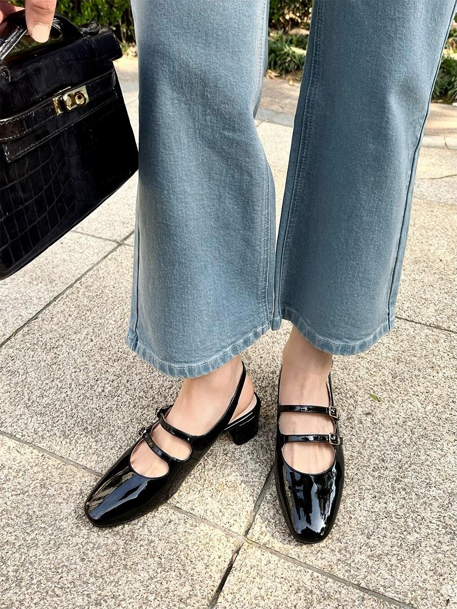 女鞋 【微瑕处理，介意勿拍】真皮女鞋时尚百搭单鞋小跟鞋乐福鞋