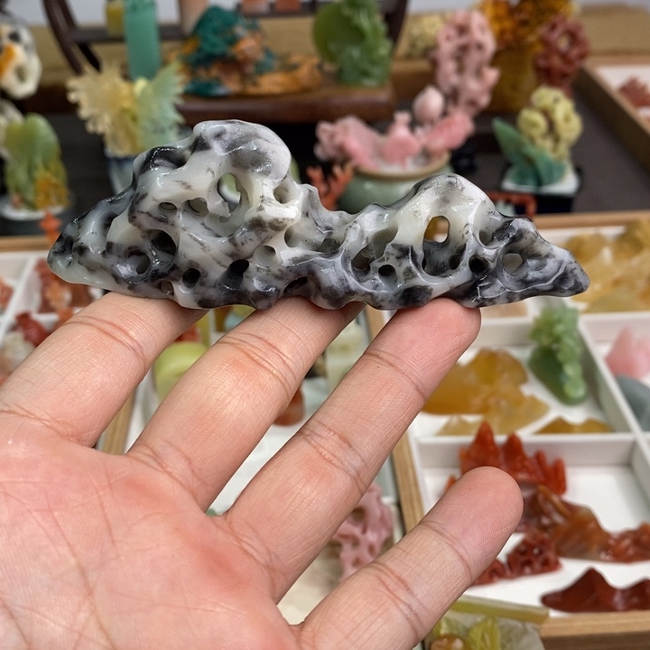 云南石水墨太湖笔搁