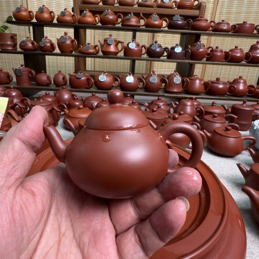 风***铃茶壶紫砂潮州手拉朱泥壶，微瑕不退换