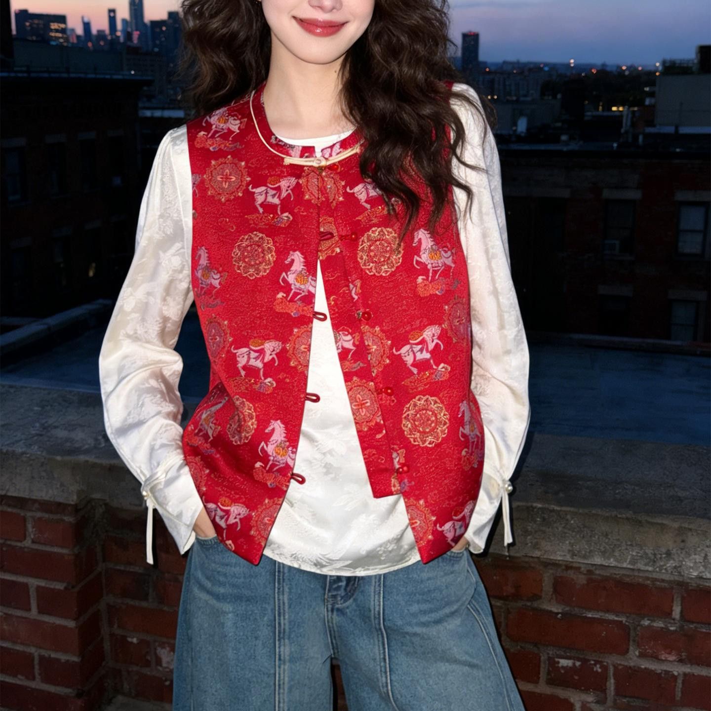 2026新年衫国风马甲新中式优雅大气显瘦百搭外穿国潮