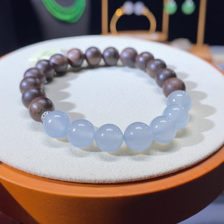 翡翠未镶嵌吊坠(不含链)翡翠冰胶蓝手串