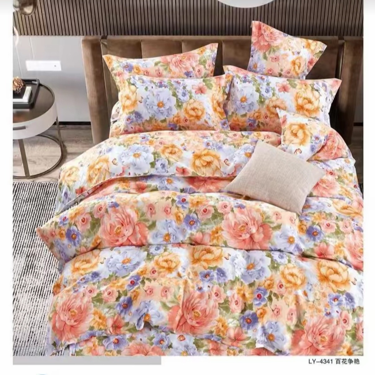 被套被罩繁花朵朵-高支高密亲肤棉双人被套斜纹棉四季
