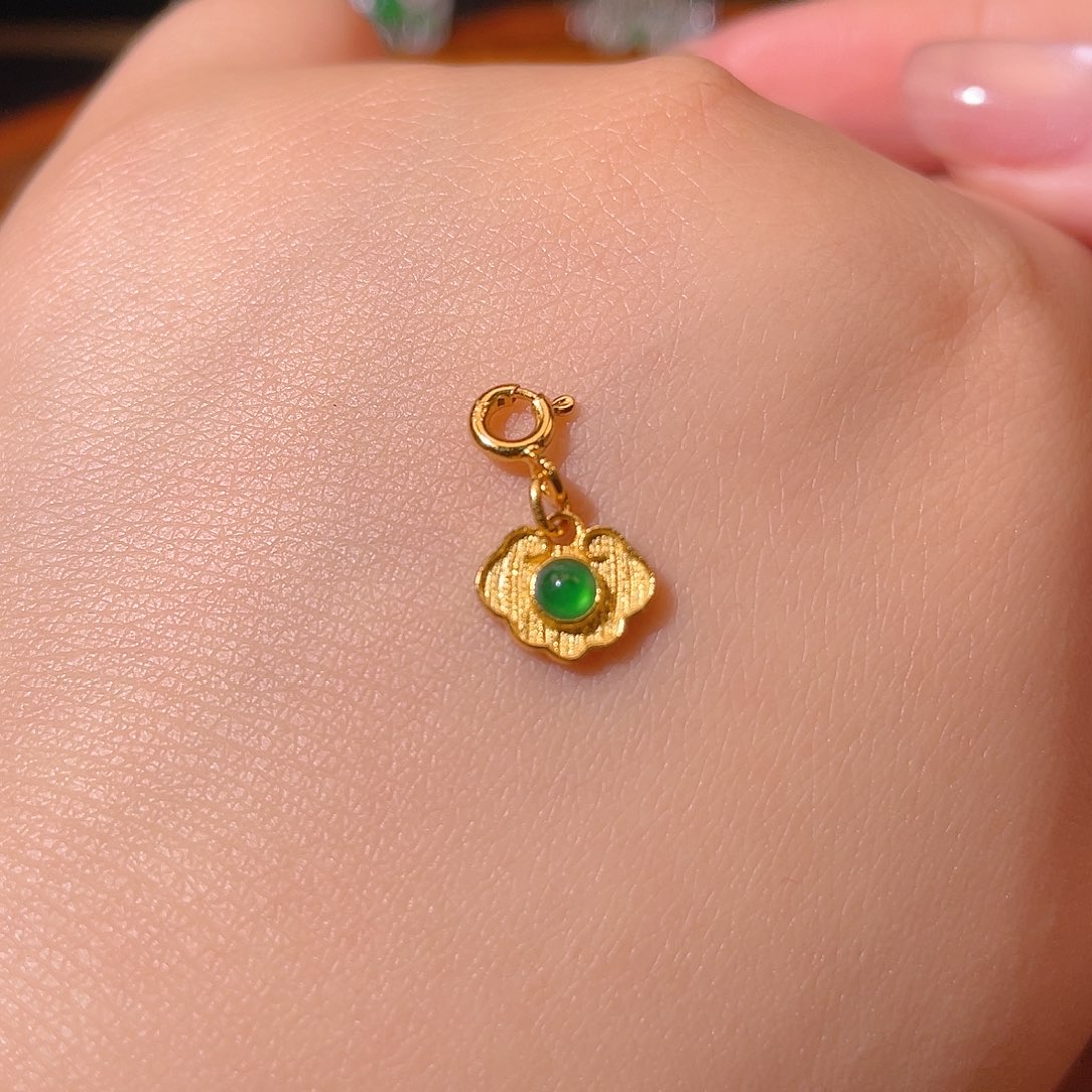 翡翠吊坠(不含链)银S925镶嵌