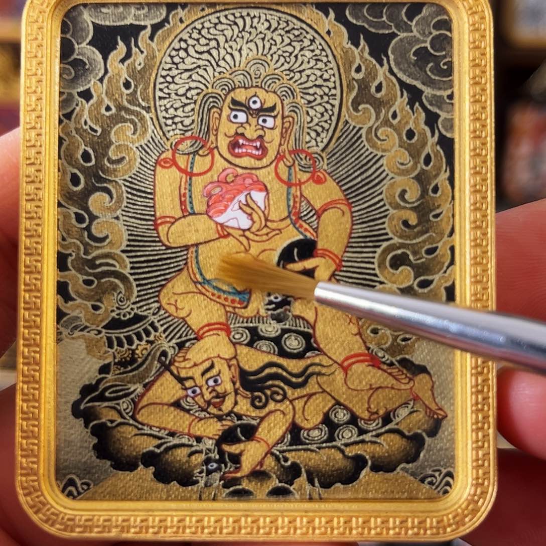 吊坠青海热贡手绘黑姥爷