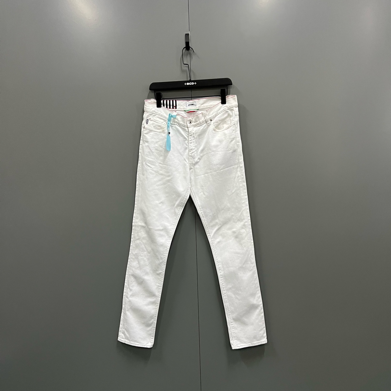 95新 Moschino/莫斯奇诺 （cc） 白色牛仔裤 46码/ fg207100  