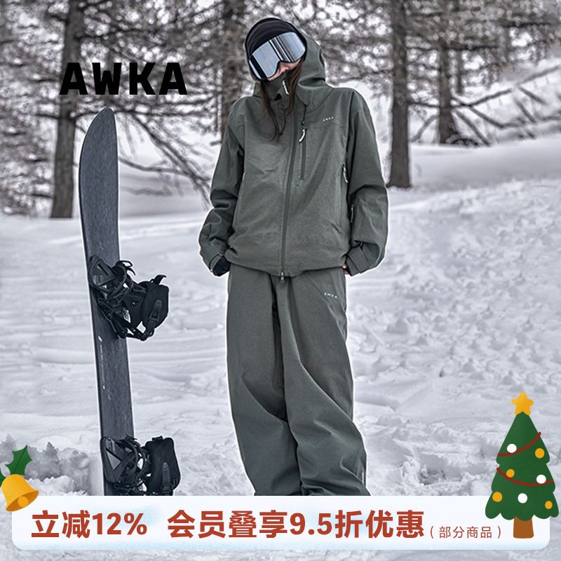awka【25雪季上新】滑雪服套装衣服滑雪服女套装全套单板防水男TZ02