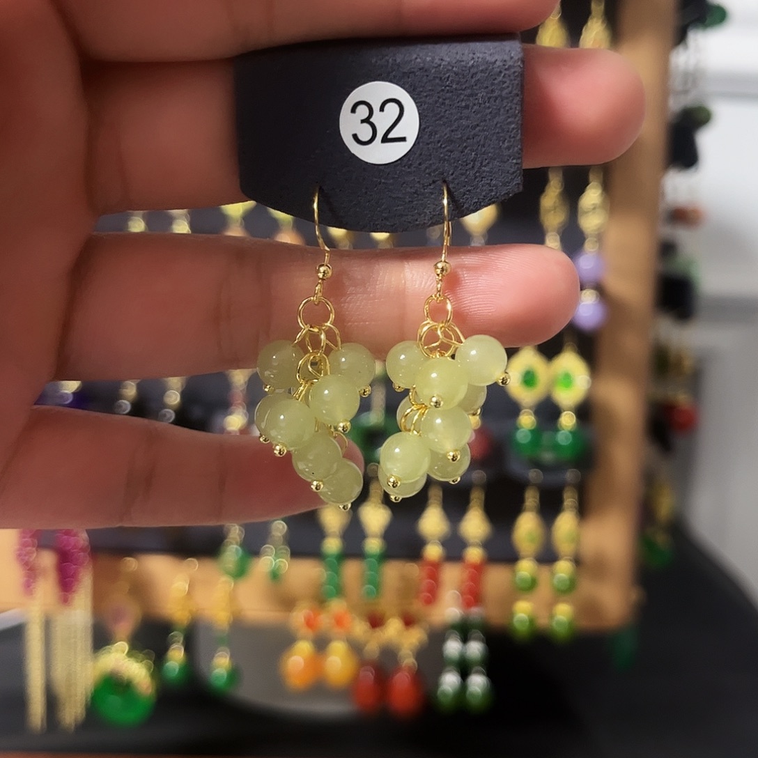 锆石纯铜925银耳饰