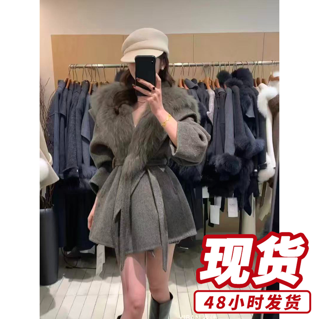 海军领双面大衣女冬季加厚保暖高级感系带收腰S911261